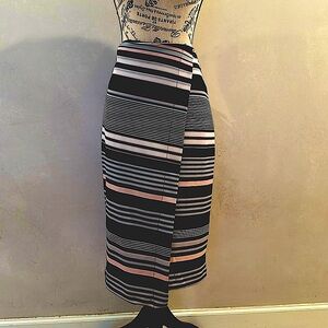 Striped “wrap” skirt